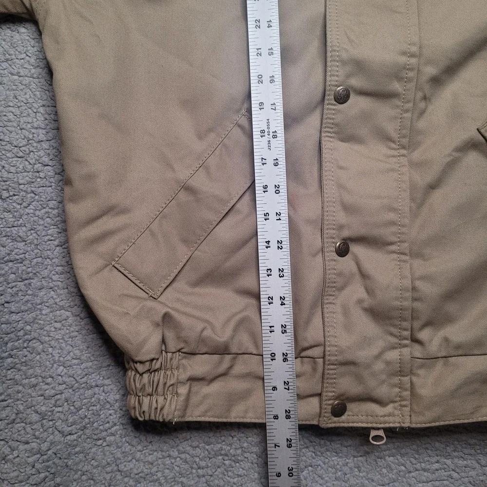 Schaefer Outfitter Jacket XL Beige Lodge Cruiser Canvas Leather Collar Western